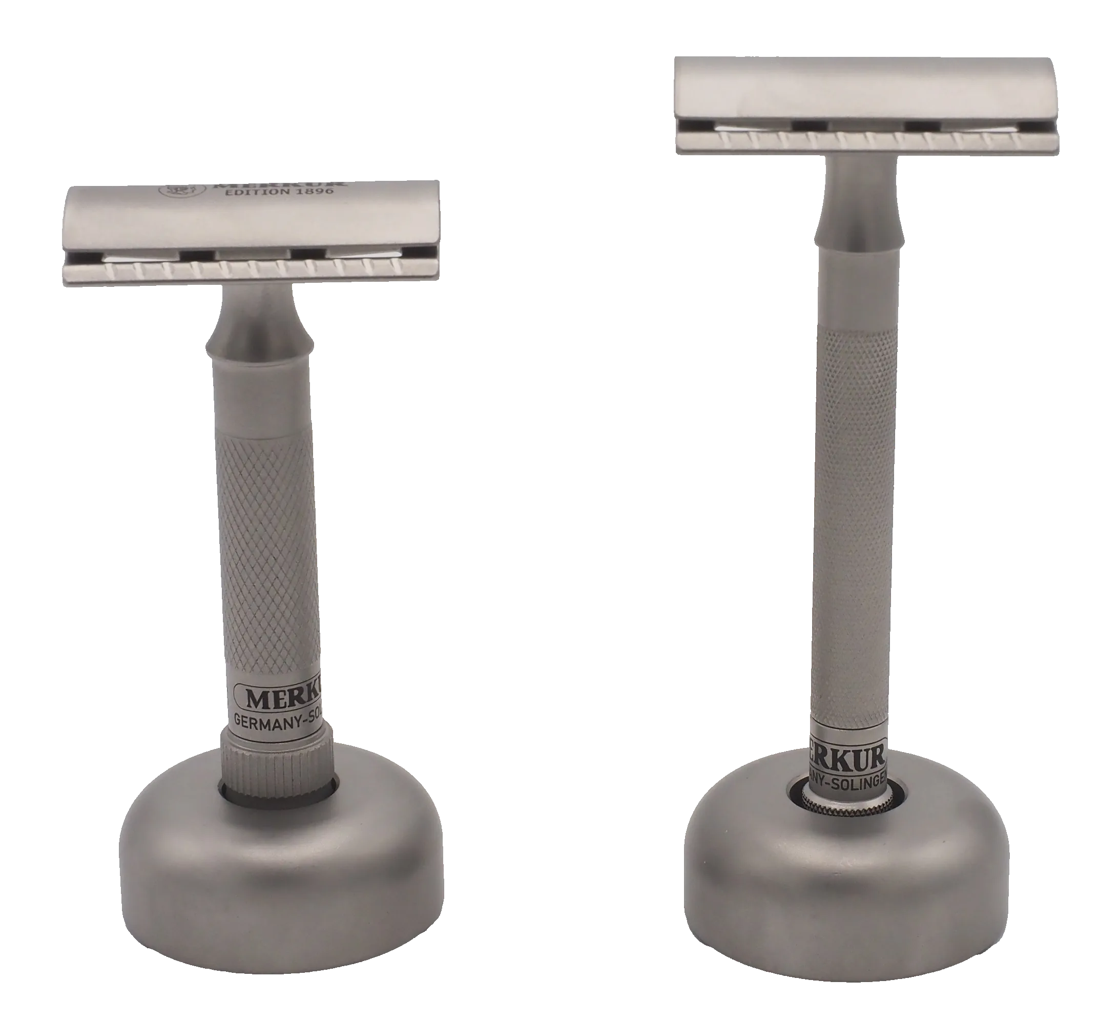 Safety razor on branded background