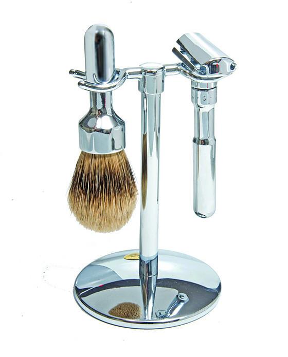 Merkur Futur 3pc Double Edge Safety Razor Shaving Set, Chrome-Plated, 